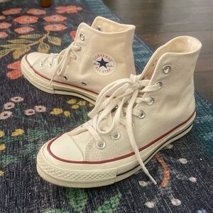 Ivory Converse Chuck Taylor mid tops